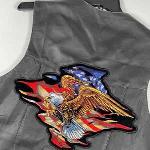 Highway Hawks Leather Biker Vest‎ Patches American Flag Eagle 2XL